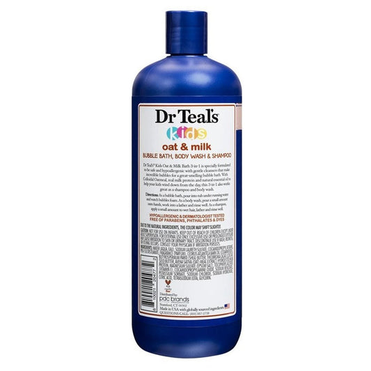 Dr Teals Kids 3-In-1 Shampoo/ Bath/Body Wash Oat + Milk 20oz