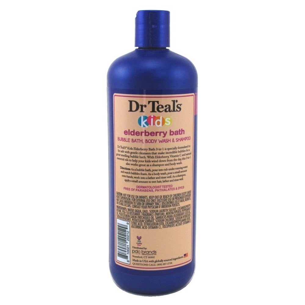 Dr Teals Kids 3-In-1 Shampoo/ Bath/Body Wash Elderberry 20oz