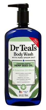 Dr Teals Body Wash Cannabis Sativa Hemp Seed Oil 24oz