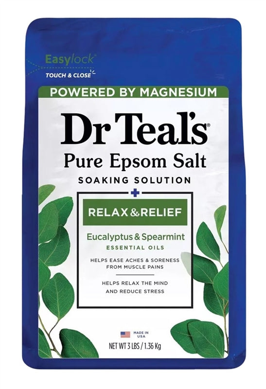 Dr Teals Epsom Salt Relax & Relief Spearmint 3Lbs (4 Pieces)