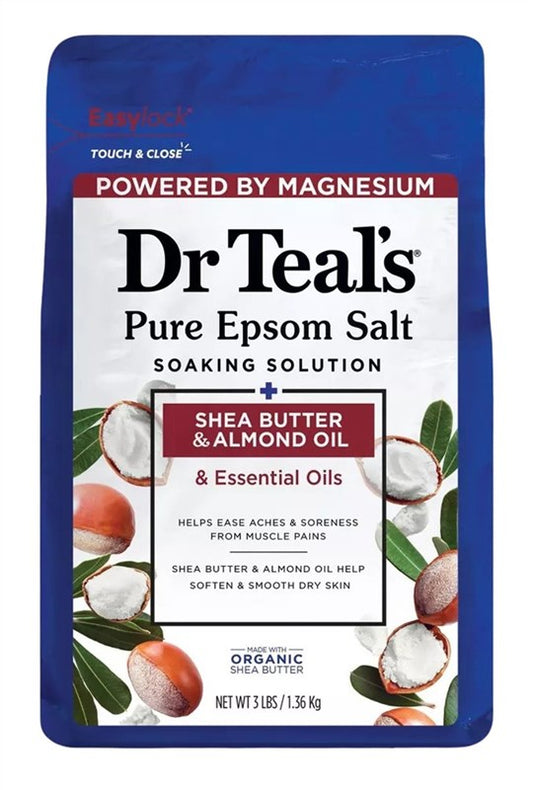 Dr Teals Epsom Salt Shea Butter & Almond Oil 3Lbs)