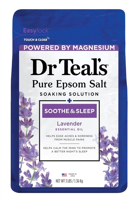 Dr Teals Epsom Salt Soothe & Sleep Lavender 3Lbs)