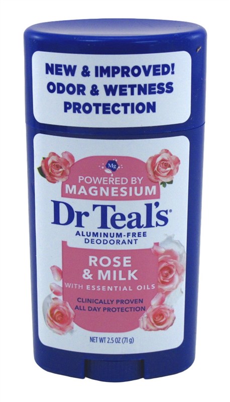 Dr Teals Deodorant Aluminum- Free 2.5oz Rose & Milk