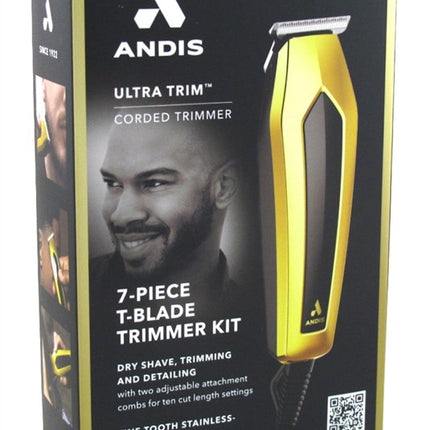 Andis Trimmer Ultra Trim 7 Piece T-Blade Kit Gold