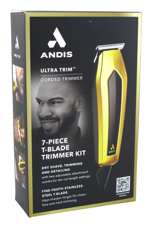 Andis Trimmer Ultra Trim 7 Piece T-Blade Kit Gold