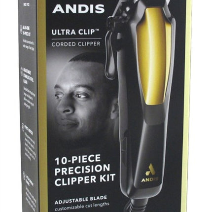 Andis Clipper Ultra Clip 10 Piece Precision Kit Gold