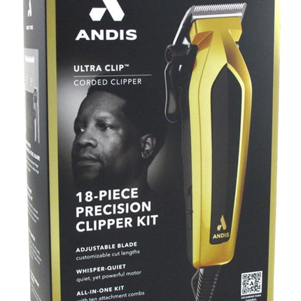 Andis Clipper Ultra Clip 18 Piece Precision Kit Gold