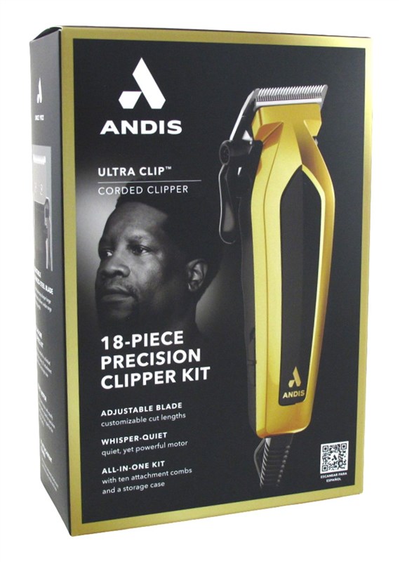 Andis Clipper Ultra Clip 18 Piece Precision Kit Gold