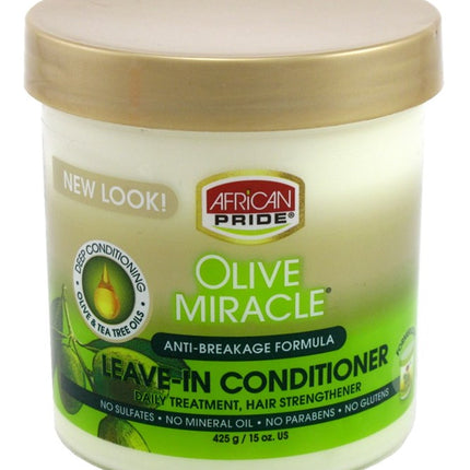African Pride Olive Miracle Conditioner Leave-In 15oz Jar