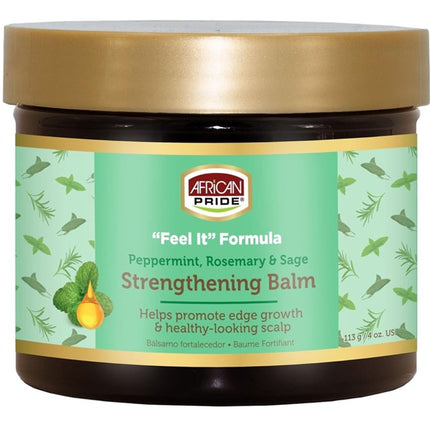 African Pride Feel It Formula Strengthening Balm 4oz Jar
