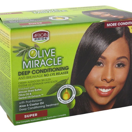 African Pride Olive Miracle No -Lye Relaxer Super