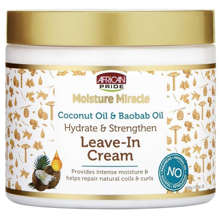 African Pride Leave-In Cream Coconut Oil & Baobab Oil 15oz