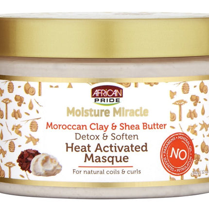 African Pride Heat Activated Masque Moroccan Clay/Shea 12oz