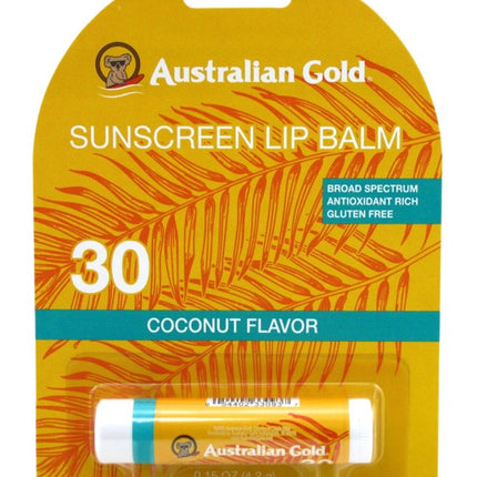 Australian Gold Spf#30 Lip Balm Sunscreen Coconut 0.15oz