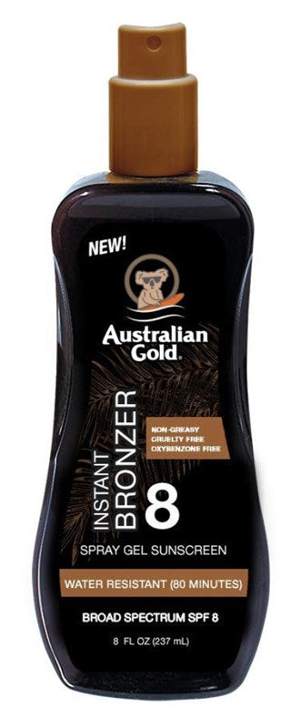 Australian Gold Spf#08 Spray Gel With Instant Bronzer 8oz