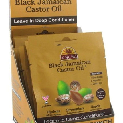 Okay Leave-In Deep Cond Pks Jam. Black Castor Oil (12 Pieces)