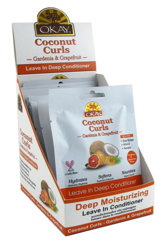 Okay Leave-In Deep Cond Pks Coconut Curls Moist (12 Pieces)