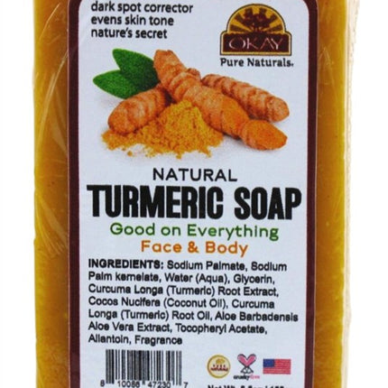 Okay Natural Turmeric Soap Bar Face & Body 5.5oz