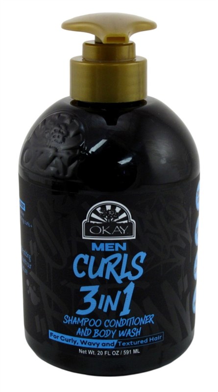 Okay Men Curls 3-In-1 Shampoo Conditioner & Body Wash 20oz