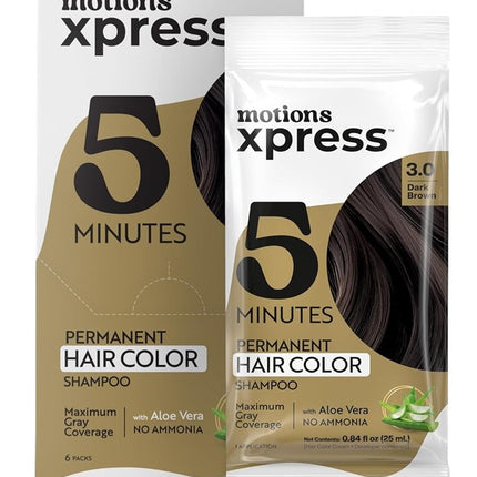 Motions Xpress Permanent Color Shampoo 3.0 Dark Brown (6 Pieces)