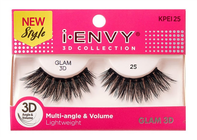 Kiss I Envy Glam 3D Lashes #25 Multi-Angle & Volume