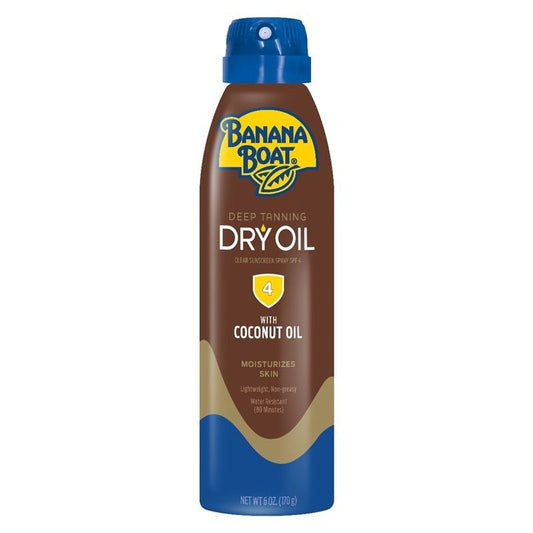 Banana Boat Deep Tanning Spray Dry Oil 6oz Spf#4 Coconut Oil