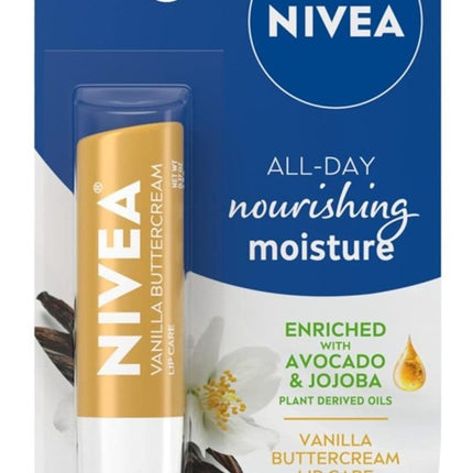 Nivea Lip Care Vanilla Butter Cream 0.17oz Carded (6 Pieces)
