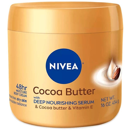 Nivea Body Cream Cocoa Butter Deep Nourishing Serum 16oz Jar
