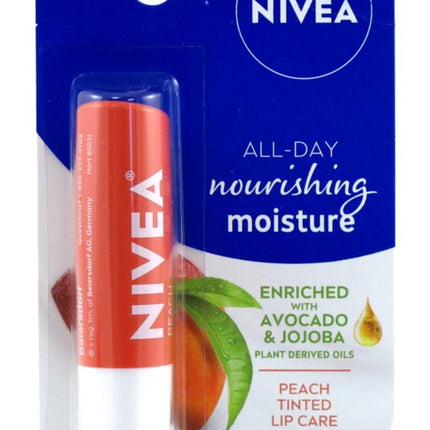Nivea Lip Care Peach Tinted 0.17oz Carded (6 Pieces)
