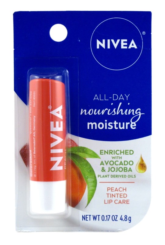 Nivea Lip Care Peach Tinted 0.17oz Carded (6 Pieces)
