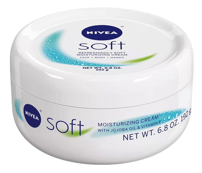 Nivea Soft Moisturizing Cream Face/Body/Hands 6.8oz Jar