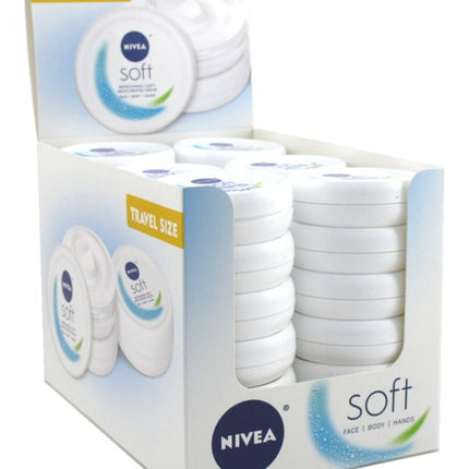 Nivea Soft Moisturizing Cream Face/Body/Hands 0.84oz (36 Pieces)
