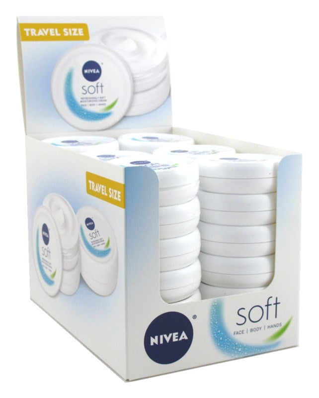 Nivea Soft Moisturizing Cream Face/Body/Hands 0.84oz (36 Pieces)