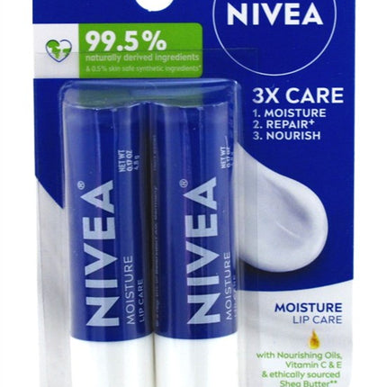 Nivea Lip Care Moisture Twin Pack 0.17oz (6 Pieces)