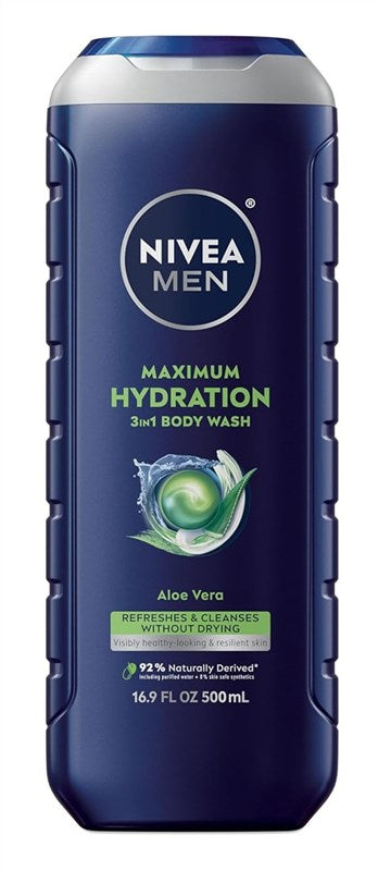 Nivea Men Body Wash 3-In-1 Aloe Vera 16.9oz Max Hydration