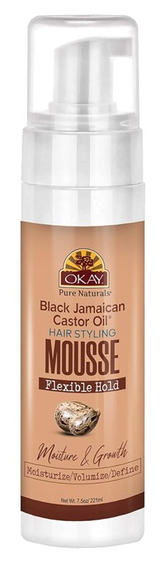 Okay Mousse Flexable Hold Black Jamaican Castoroil 7.5oz