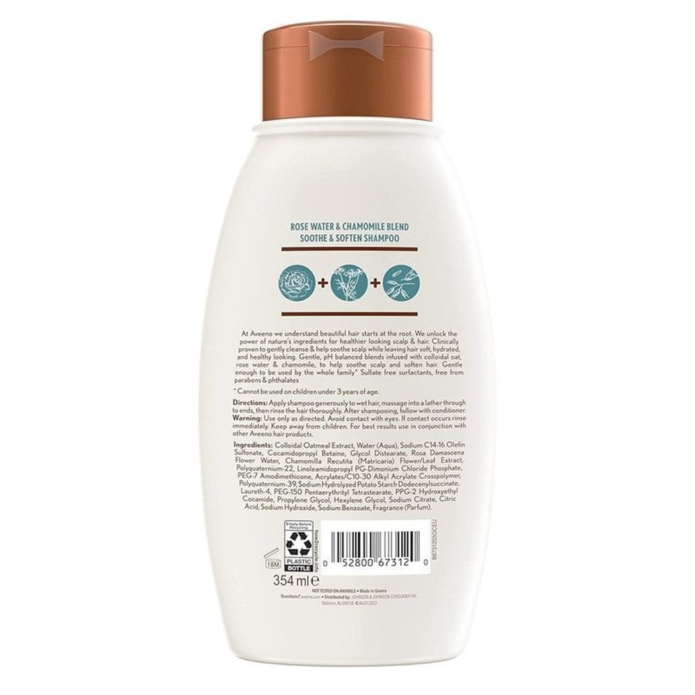 Aveeno Shampoo Rose Water & Chamomile Blend 12oz