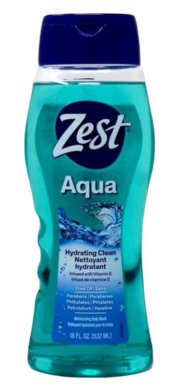 Zest Body Wash Aqua With Vitamin-E Hydrating 18oz
