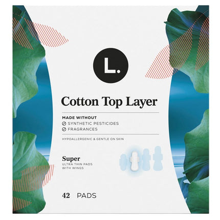 L. Pads Ultra Thin Cotton Top Layer Super 42 Count Wings