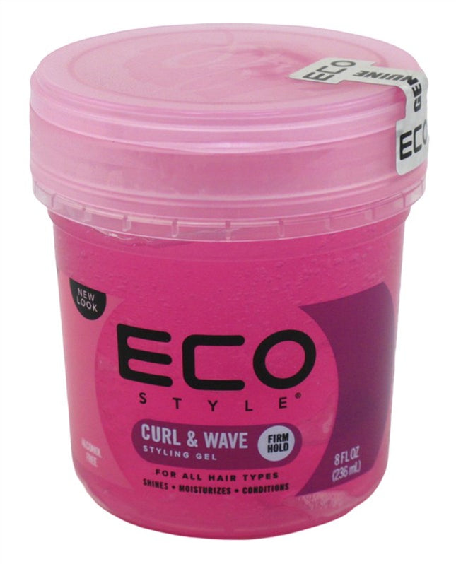 Eco Styler Styling Gel 8oz Pink Curl & Wave Firm Hold Jar