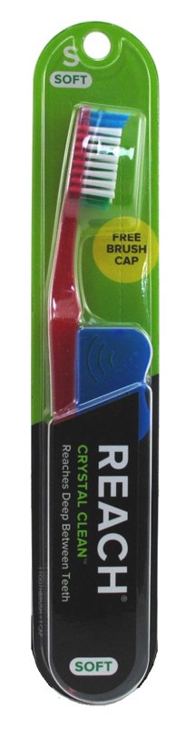 Reach Toothbrush Crystal Clean Soft W/ Cap (6 Pieces) Asst Colors