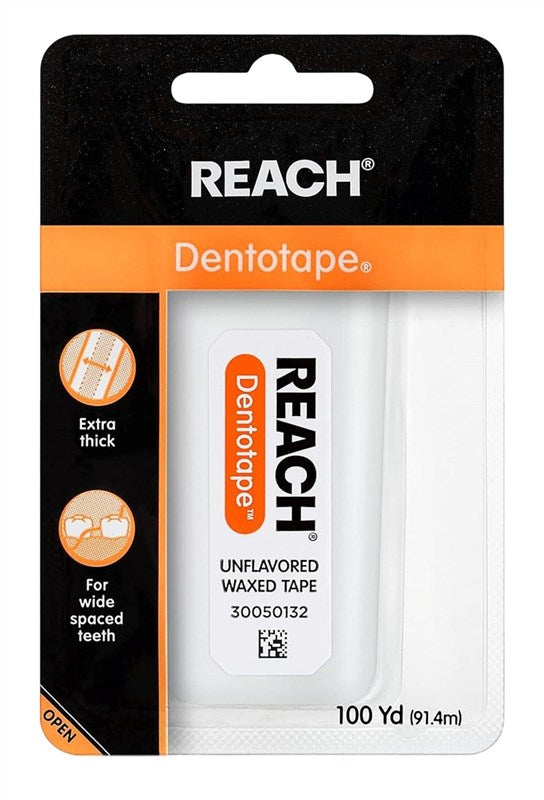 Reach Dentotape Waxed Unflavored 100Yd (6 Pieces)