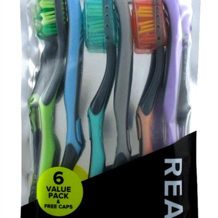 Reach Toothbrush Essentials Soft 6 Count With Free Caps