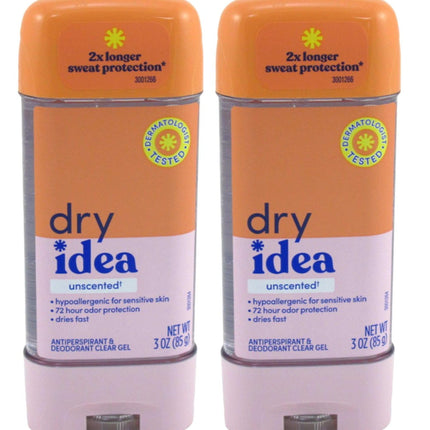 Dry Idea Deodorant 3oz Gel Stick Unscented Antiperspirant