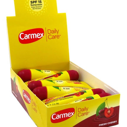 Carmex Lip Balm Tube Fresh Cherry Spf#15 0.35oz (12 Pieces)