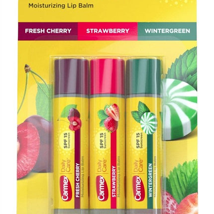 Carmex Lip Balm Sticks Asst Flavor Spf#15 3 Pack 0.15oz