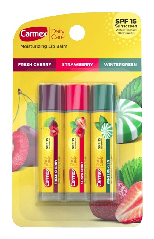 Carmex Lip Balm Sticks Asst Flavor Spf#15 3 Pack 0.15oz