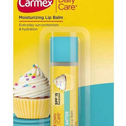 Carmex Lip Balm Stick Cupcake Batter Spf#15 0.15oz (6 Pieces)