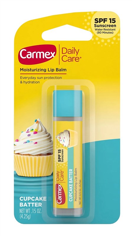 Carmex Lip Balm Stick Cupcake Batter Spf#15 0.15oz (6 Pieces)