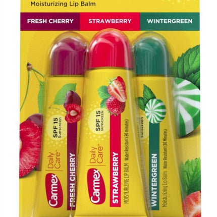 Carmex Lip Balm Tubes Assorted Flavors Spf#15 3 Pack 0.35oz